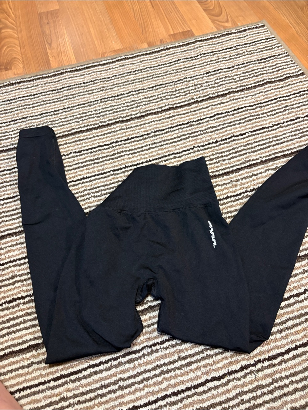 Girls' Black Leggings with Subtle Side Logo